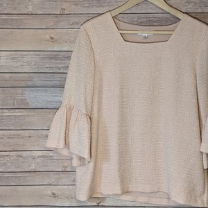 Calvin Klein Light Pink Bell Sleeve Blouse